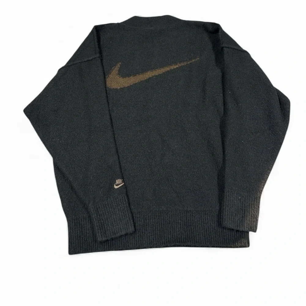 Nike Sportswear Tech Pack Knit Sweater Mens M Black Pullover V Neck Oversized